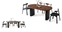 Table à manger rectangulaire en chêne massif, design italien de luxe, multifonctionnelle, finition antique, pour appartement, mobilier de maison, usage domestique