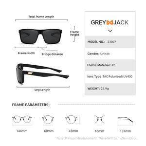 Nouvelles lunettes de soleil carrées pour hommes, polarisées UV400, monture en PC, verres TAC, lunettes de sport d'extérieur, couleur noire - Product Image 3