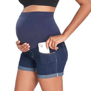 Shorts d'été ajustés à taille haute, tendance, avec soutien abdominal, <span class=keywords><strong>jean</strong></span> de maternité, pantalon de grossesse, vêtements de maternité, jeans - Product Image 4