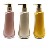 Flacon vide en plastique métallisé brillant de luxe en gros, 500 ml, carré, pour shampoing, bain, avec pompe, emballage cosmétique