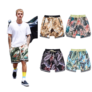 Shorts Casuales de Verano para Hombre, Estampado Floral, Transpirables, 100% Algodón, Cintura Media con Cordón Ajustable, Corte Holgado - Product Image 1