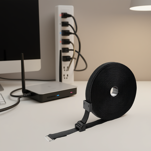 Bridas de nailon reutilizables de 393.7 pulgadas con gancho y bucle para gestión de cables y organización de garajes - Product Image 3