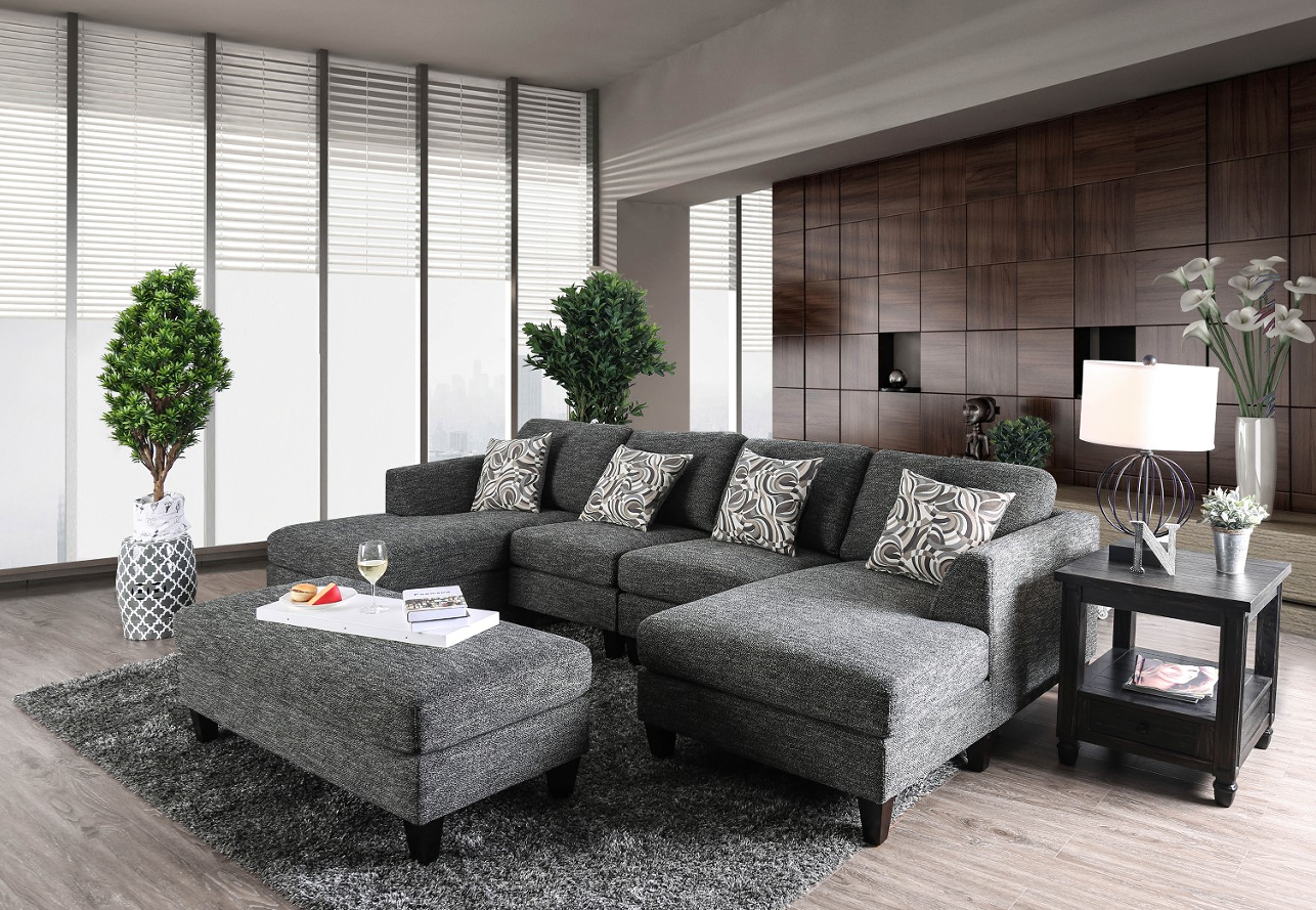 Gris + Chenille + Bois massif