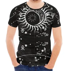 Black Moon Space Oem Wholesale Price Men's T-shirts Printed Price Wholesale price men's round neck t-shirts short sleeve t shirt
