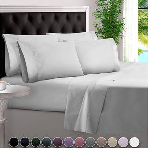 Trung Quốc nhà máy phòng ngủ Vua tấm giường đặt 4 phẳng được trang bị OEM 100% polyester bộ đồ giường đặt - Product Image 1