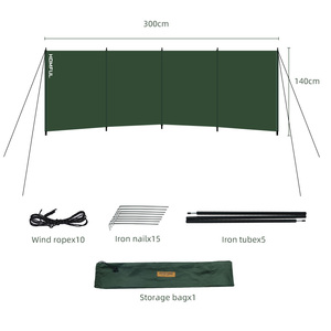 HOMFUL Customized Foldable Waterproof Canvas <strong>Beach</strong> Wind Screen Fence Windscreen <strong>Windbreaker</strong> - Product Image 5