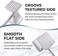 Marteau attendrisseur de viande avec poignée confortable, marteau double face pour la cuisine, attendrisseur pour attendrir les steaks, le bœuf et le poisson