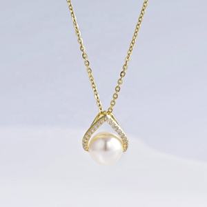 สร้อยคอไข่มุกเงินแท้ 925 ชุบทองคำขาว สไตล์วินเทจเรียบง่าย สำหรับเจ้าสาว ของขวัญขายส่ง ราคาโรงงาน - Product Image 3