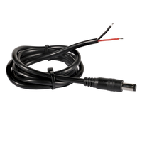 Câble d'alimentation CC 5,5x2,1 mm 12V 5A avec connecteur mâle IP44 étanche, cordon en cuivre PVC de 1,5 m, plage de température industrielle étendue -20 +80