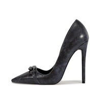 Boucles de luxe violet Sexy talon aiguille chaussures pour femmes avec bout pointu peu profond Styles européens et américains