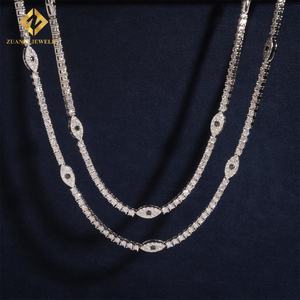 Collar de Tenis con Diseño de Ojos, Joyería de Plata de Ley 925 de Alta Calidad con Diamantes de Moissanita, Cadena de Tenis de 3 mm - Product Image 4