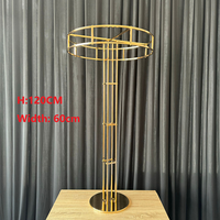 Support à fleurs en métal doré 120/100 cm, décoration de mariage, centre de table, présentoir à fleurs, piédestal, vase à fleurs de table