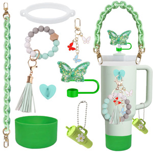 Acessórios para Copos Tumbler: Protetores de Silicone, Pingentes de Contas de Madeira, Pulseiras, Chaveiros, Borboletas de Resina, Protetores de Canudo - Product Image 3