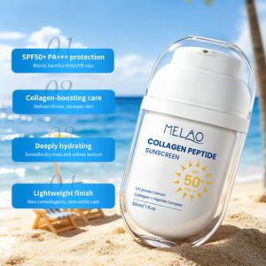 Crème <span class=keywords><strong>solaire</strong></span> visage SPF 50+ à large spectre, collagène et peptides, <span class=keywords><strong>anti</strong></span>-<span class=keywords><strong>rides</strong></span>, hydratante, marque privée - Product Image 1