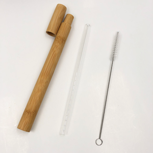 Rơm trường hợp leatchliving rõ ràng <span class=keywords><strong>Glass</strong></span> rơm đóng gói trong gỗ 1 Piece Bar phụ kiện Cocktail kính uống ống hút Stopper 3 trong 1 - Product Image 3