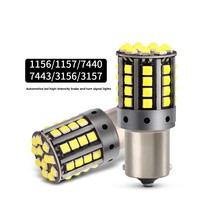 Nouvelles ampoules LED BESTOEMLED 1156 1157 T20 7440 7443 pour clignotants, sans erreur Canbus, 44SMD3030, blanc, rouge, ambre, 12V, pour feux de freinage de voiture