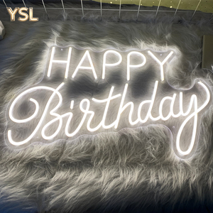 ไฟนีออนตัวอักษรสุขสันต์วันเกิด วัสดุ ABS ไฟนีออนสำหรับตกแต่งบ้าน สำนักงาน งานวันเกิด ห้องนอนเด็ก ใช้ไฟ AC DC - Product Image 1