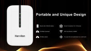 Router WiFi de Bolsillo Harvilon CAT4 4G Mifi, WiFi de Doble Banda, Firewall para Uso en Exteriores, Compatible con Wi-Fi 2.4G, Nuevo Router <span class=keywords><strong>Giga</strong></span> Bit - Product Image 2