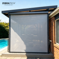 Persianas enrollables de aluminio con marco motorizado, control Wifi Tuya, opacas, para balcones exteriores, con certificación CE y NFPA701