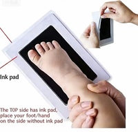 Tampon encreur sans encre personnalisé pour empreintes de mains et de pieds de bébé, sûr pour les empreintes de mains et de pieds de bébé sur papier Clean Touch