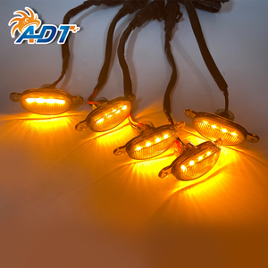 ADT 5 pièces Feux de positionnement LED pour calandre avant, lentille ambre, jaune fumé - Product Image 1