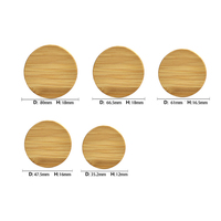 Venta Caliente de Fábrica, Botella de Especias de Lujo Personalizada, 61 mm, 80 mm, Tapa de Madera, Tapa de Bambú Real, Botella Cosmética, Tapa de Madera, Tapa de Bambú