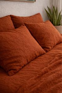Parure de lit en <span class=keywords><strong>lin</strong></span> doux, housse de couette en <span class=keywords><strong>lin</strong></span> biologique respirante pour l'été, décoration de chambre de style campagnard - Product Image 5