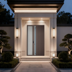 Portes d'entrée en aluminium coulé de luxe haut de gamme avec panneau en verre pour villa, hôtel, école, insonorisées, anti-incendie, porte blindée - Product Image 5