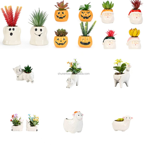 Nuovo cartone animato in ceramica casa natale bambola nana Santa Claus pupazzo di neve all'ingrosso vaso da giardino - Product Image 6