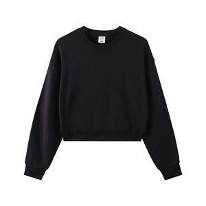 <span class=keywords><strong>Pull</strong></span> court poids lourd 330GSM France Terry col rond goutte épaule haut offres DTF DTG imprimer sweat court <span class=keywords><strong>femme</strong></span> - Product Image 5