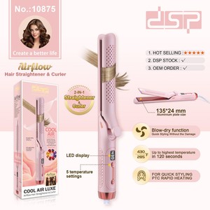 Lisseur et boucleur de cheveux DSP Airflow 135x24mm avec écran LED et 5 réglages de température - Product Image 1