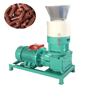 OEM Wood Pellet Making Machine Rotating Roller Flat-die Biomass Pellet Mill Sawdust Stalk Granulator With 300-400KG/H