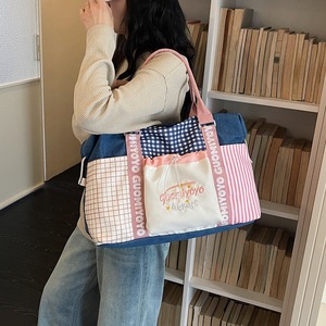 Sac de voyage en velours grande capacité 36-55L, résistant à l'usure, séparation sec-humide, simplicité urbaine, couleurs contrastées, unisexe, vente en gros - Product Image 2