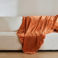 Harga pabrik 230GSM selimut flanel potongan bunga untuk tempat tidur Sofa kasual selimut tidur siang dapat membuat bantal