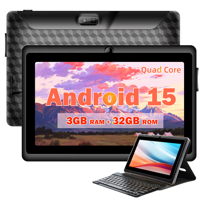 Factory Wholesale New 7" MTK Android 15 Educational Tablet PC with WiFi/GSM 3GB/32GB Penta Core Waterproof for Kids