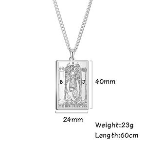 Edelstahl Cassic <span class=keywords><strong>Tarot</strong></span> Anhänger Halskette Major Cigano Fortune Telling Halskette Stern/Mond/Tod Symbol Anhänger Zubehör - Product Image 3