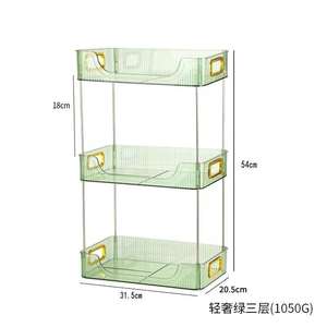 Plateau de service et de rangement rectangulaire pliable en plastique ABS transparent à deux niveaux, moderne, détachable, avec poignées, pour cuisine et cosmétiques - Product Image 6