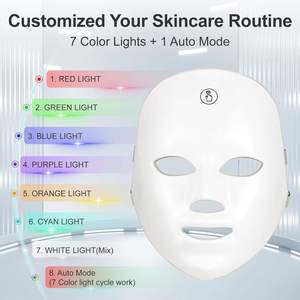 หน้ากากบำบัดผิวด้วยแสง LED 7 สี แดง อินฟราเรด หน้าจอสัมผัส ชาร์จไฟได้ ดูแลผิว ลดเลือนริ้วรอย เครื่องมือความงาม - Product Image 2