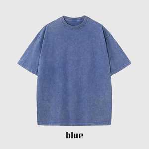Camiseta de punto para hombre 100% algodón 230G, lavado vintage, tela premium transpirable, anti-bolitas, oversize, manga corta, estilo urbano de verano - Product Image 5