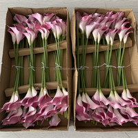 B-1067 Hochwertige Handgefertigte Moderne Wohnzimmerdekoration Realistische Künstliche Calla-Lilien Rosa Blumen Einzelner Zweig