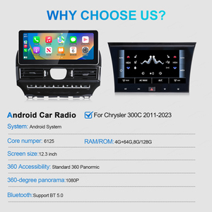 Radio para Auto Navihua de 12.3 Pulgadas con Android para Chrysler 300C 2011-<span class=keywords><strong>2023</strong></span>, Reproductor Multimedia, GPS, Panel de Climatización - Product Image 6