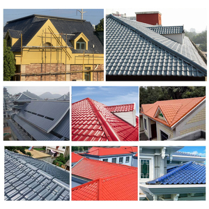 Tejas de Techo Cuadradas Modernas de <span class=keywords><strong>PVC</strong></span> ASA al por Mayor, Láminas de Aislamiento Térmico de Resina Sintética para <span class=keywords><strong>Techos</strong></span> de Hoteles, Villas, Apartamentos y Templos - Product Image 6