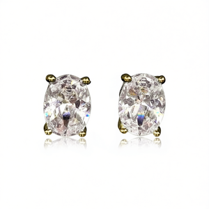 Orecchini Lalitha con Diamanti Taglio Ovale in Oro Massiccio 18K, Colore G, Diamanti Naturali Certificati GIA, Stile Classico da Donna per Fidanzamento - Product Image 1