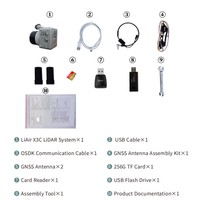 Scanner laser LiDAR LiAir X3C-H UAV, vitesse 5-10 m/s, portée de détection jusqu'à 300 m, IMU 200 Hz pour lignes électriques/terrains/forets