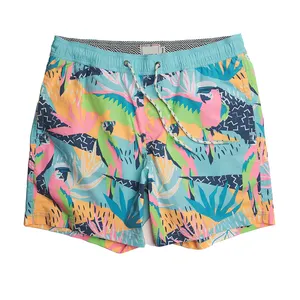 Brand New Design Wholesale Drawstring Swim Trunks Custom Logo Printed Pattern Casual Sporty Men's Beach Shorts