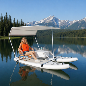 Luxury Inflatable Fishing Boat PVC Fabric Water Sports <b>Yacht</b> Light Weight Catamaran Boat Lake Entertainment Leisure - Product Image 6