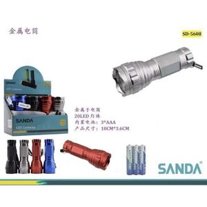 Linterna Metálica Sanda de 20 LED, Funciona con 3 Pilas AAA, 10 cm x 3.6 cm, Linterna LED - Product Image 1