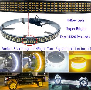 Kingshowstar Bộ đèn LED Bánh Xe Màu Vàng & Trắng 4 hàng công tắc đèn báo rẽ ngược cho xe tải xe bán tải-Tình trạng mới - Product Image 2
