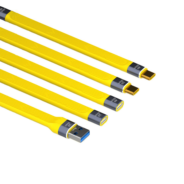 Upgraded FPC Durable PD 100W Type C to Type-C Data Cable Flash Conversion 40Gbps 10Gbps Transfer Charging Short Wire for Phone