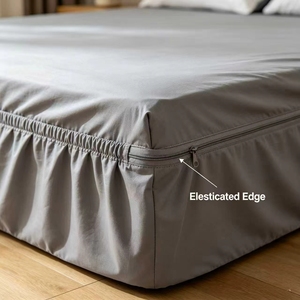 Protège-matelas en polyester gris, doux, respirant, silencieux, imperméable et extensible, <span class=keywords><strong>drap</strong></span>-<span class=keywords><strong>housse</strong></span> - Product Image 4